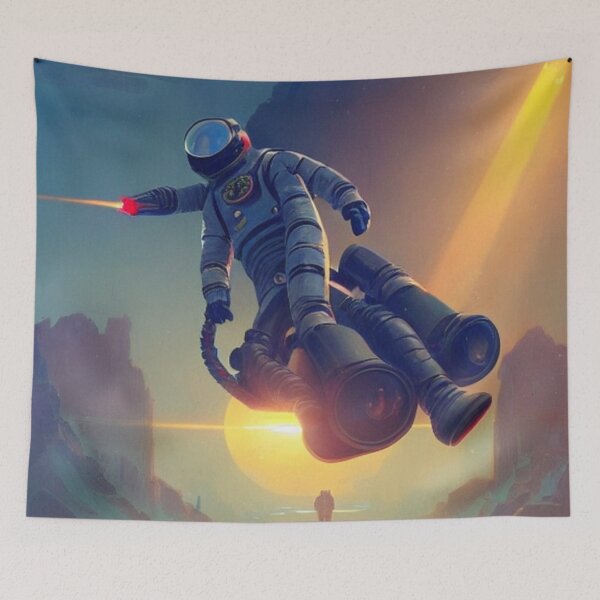 Item preview, Astronaut Riding a Hover Car designed and sold by Space-Wear.