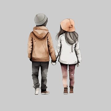 Holding hands Couple Art Board Print