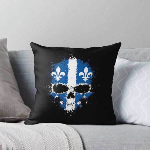 Item preview, Chaotic Quebec Flag Splatter Skull designed and sold by JeffBartels.