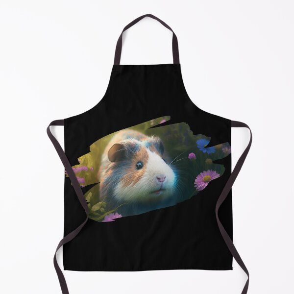 Item preview, kawaii guinea pig with pink and blue flowers  designed and sold by Edvole.