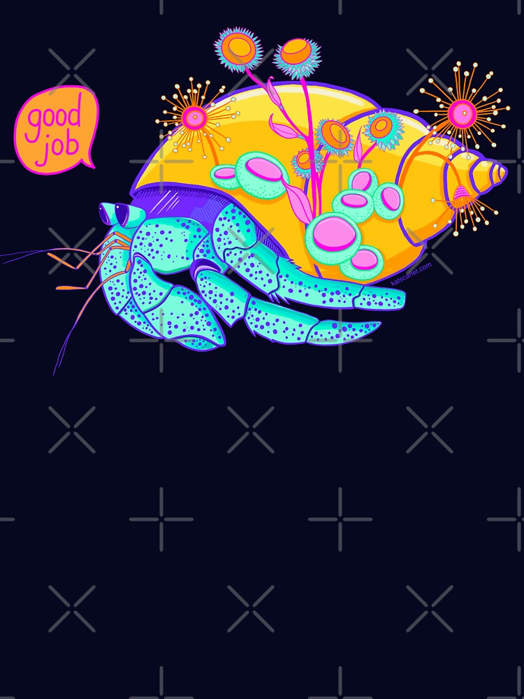 Thumbnail 7 of 7, Essential T-Shirt, ‘Good job’ hermit crab designed and sold by KatScarlet.
