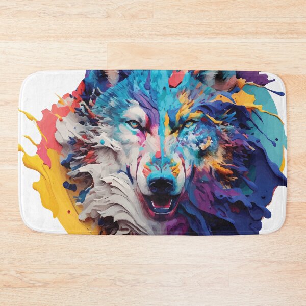Item preview, A Wolf in an Abstract Paint Sculptured Style - Animals In Vibrant Color designed and sold by GVRDesign.