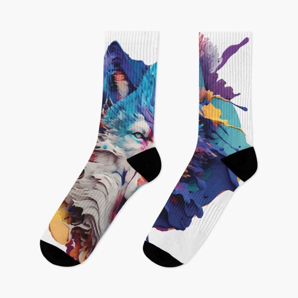 Item preview, A Wolf in an Abstract Paint Sculptured Style - Animals In Vibrant Color designed and sold by GVRDesign.