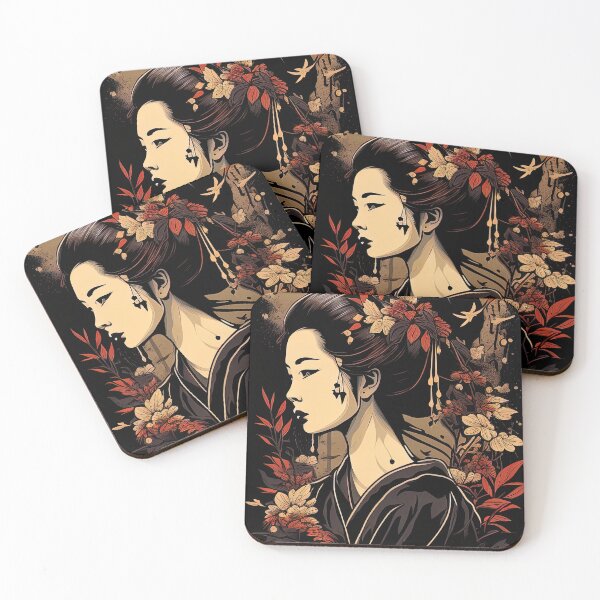 Item preview, Intricate illustration portrait of a japanese geisha designed and sold by RK - Shop.