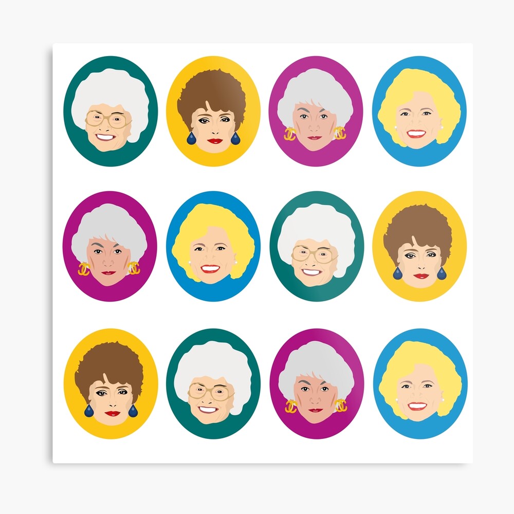 "The Golden Girls Cartoon Style Design" Metal Print by gregs-celeb-art