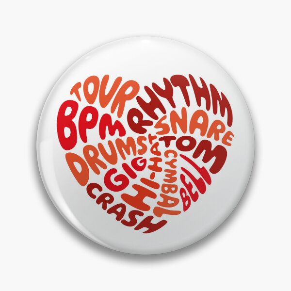 Item preview, I love drums (red heart) designed and sold by I-dsgn.