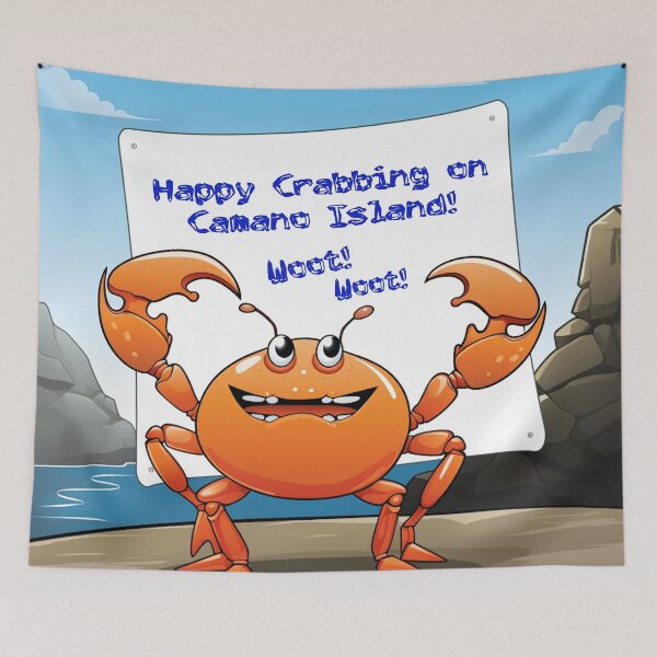Item preview, Happy Crabbing on Camano Island designed and sold by TinderboxWP.