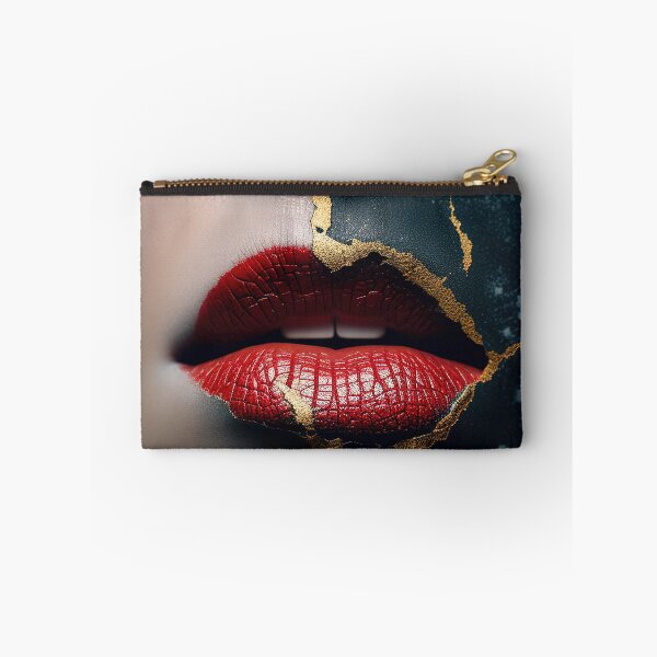Item preview, Black and white skin with red kintsugi lips designed and sold by RK - Shop.