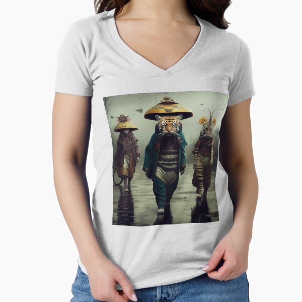 Tiger Feet by iServalan Homotech 23 Illustration Art by Tale Teller Club Orchestrations Fitted V-Neck T-Shirt