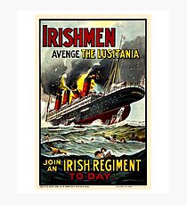 Irish WWI T-Shirt Ireland Britain Recruitment Vintage Poster Photographic Print