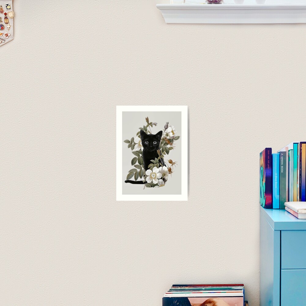 Cat With Flowers Art Print For Sale By Dada22 Redbubble