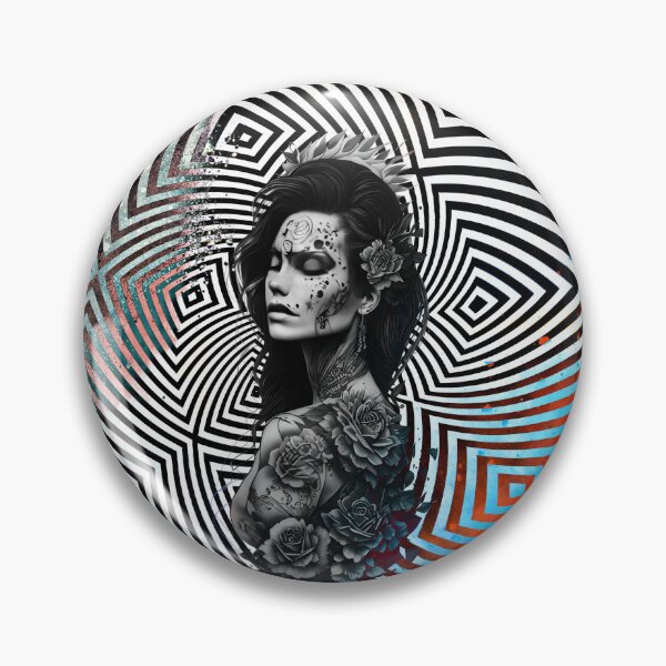Artikelvorschau, Kopie des Schwarz-Weiß-Illusionary-Tattoo-Designs einer Frau entworfen und verkauft von TatooIllusion.