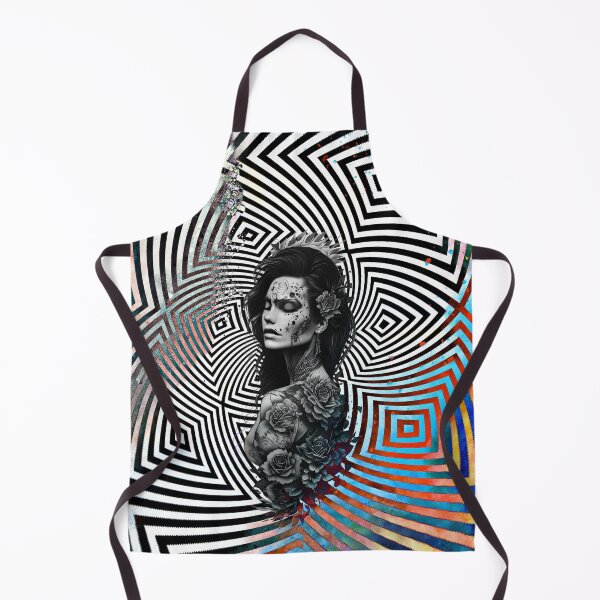 Aperçu de l'œuvre Copie de la conception de tatouage illusoire noir et blanc d'une femme créée et vendue par TatooIllusion.