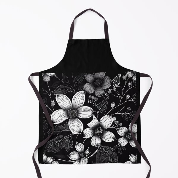 Item preview, Flowers pattern black white designed and sold by SMILE88.