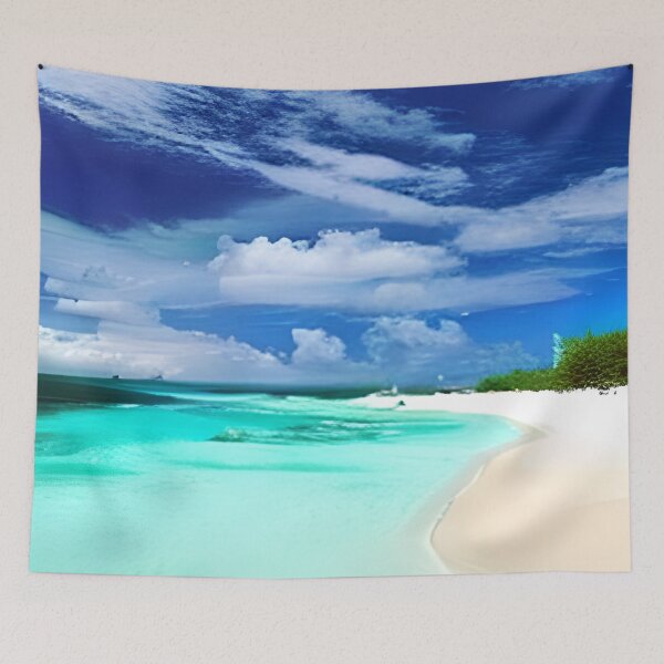 Item preview, Caribbean Beach with Deep Blue Summer Sky designed and sold by Marymarice.