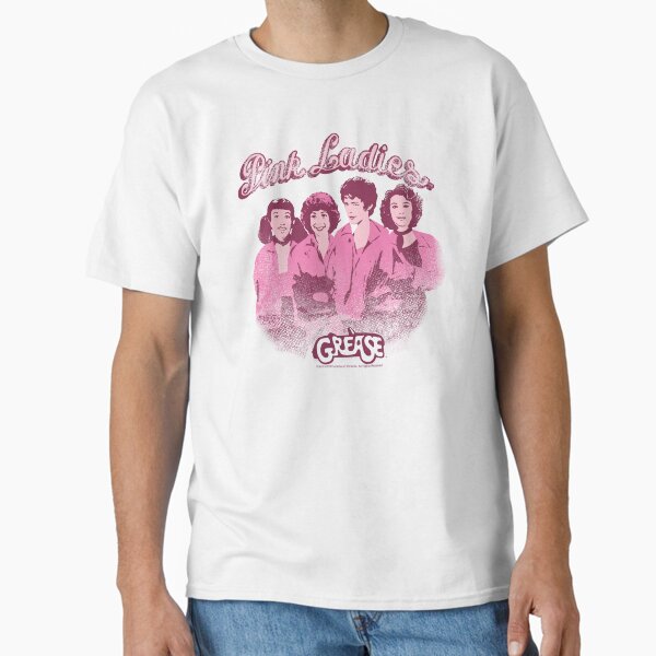 Vista previa del artículo con la obra «Grease Pink Ladies Disparo de grupo angustiado», diseñado y vendido por FifthSun.