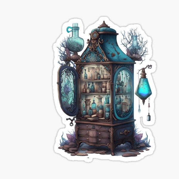 Antique Apothecary Kit Illustration in Watercolor Sticker for Sale by  Regan Ralston