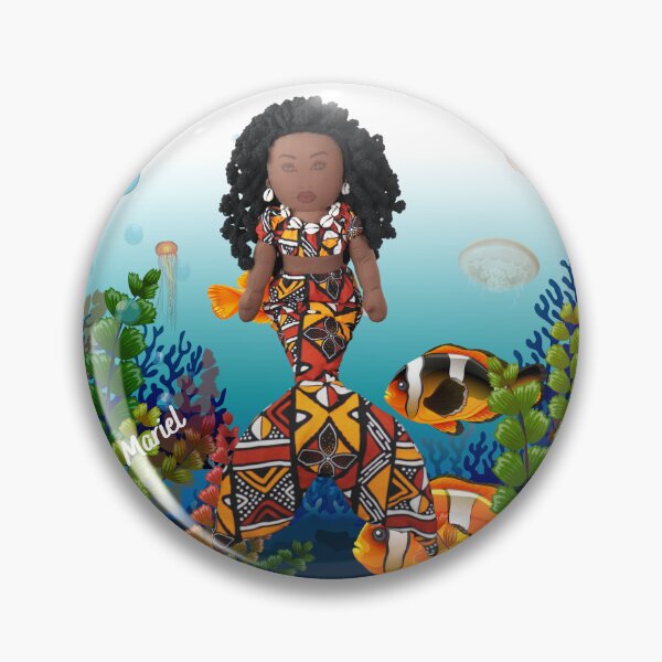 Item preview, Mermaid Mariel, African Motif  designed and sold by Blaqworldollart.