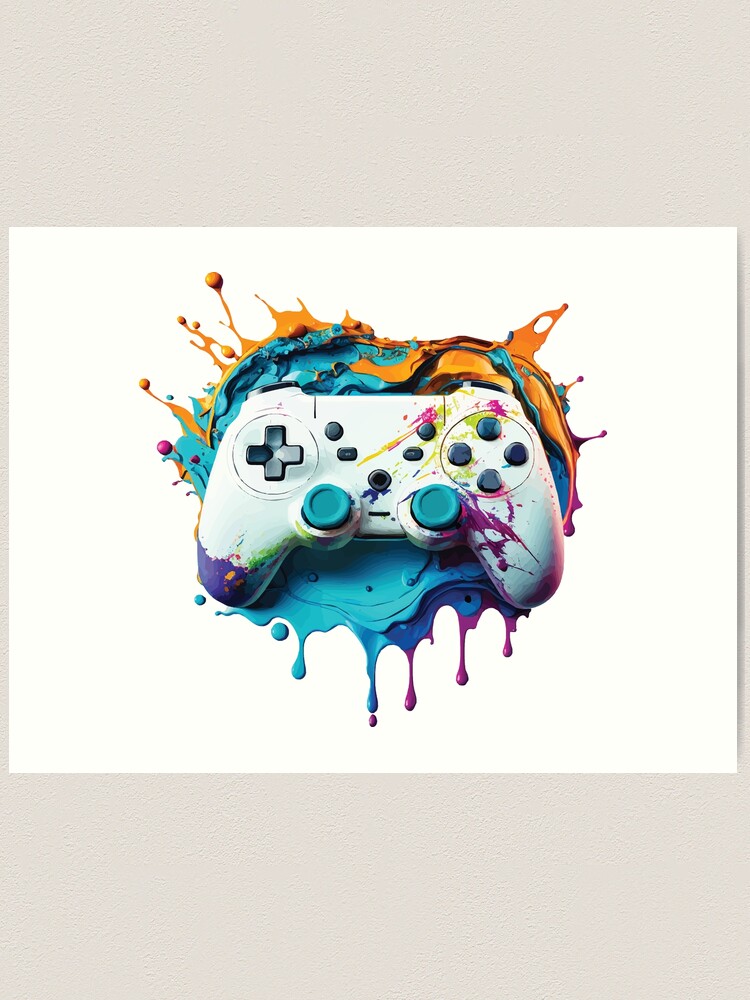 A Game Controller with Paint Splash - Vibrant Gamer