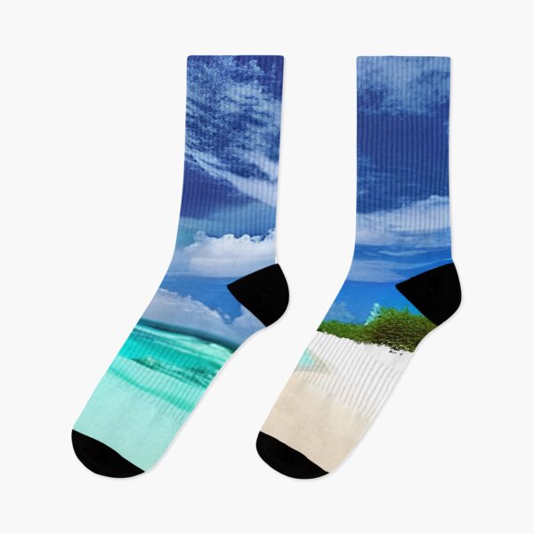 Item preview, Caribbean Beach with Deep Blue Summer Sky designed and sold by Marymarice.