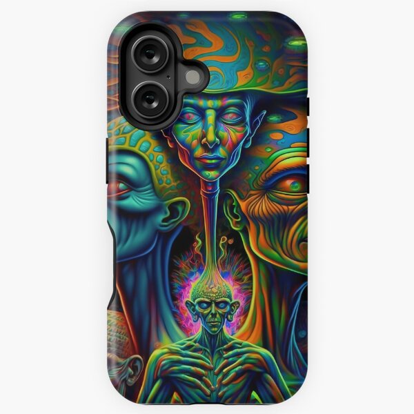 Vista previa del artículo con la obra «Elfos de la máquina Trippy DMT», diseñado y vendido por VibrantView.