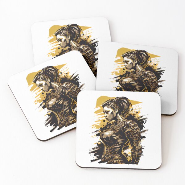 Item preview, Strong Woman in Black and Gold designed and sold by ShadowAndSlate.