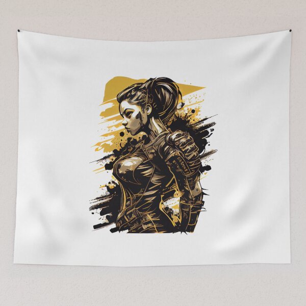 Item preview, Strong Woman in Black and Gold designed and sold by ShadowAndSlate.