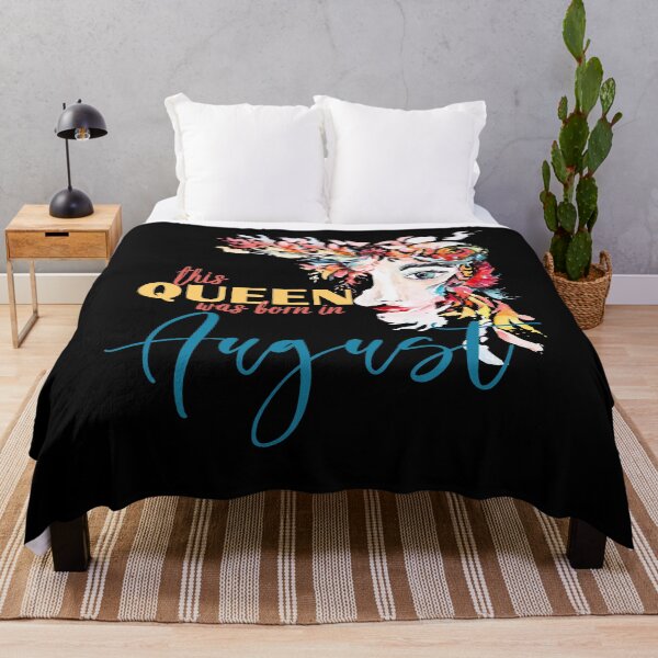 Item preview, This Queen Was Born in August Floral Watercolor designed and sold by DPlumDesign.