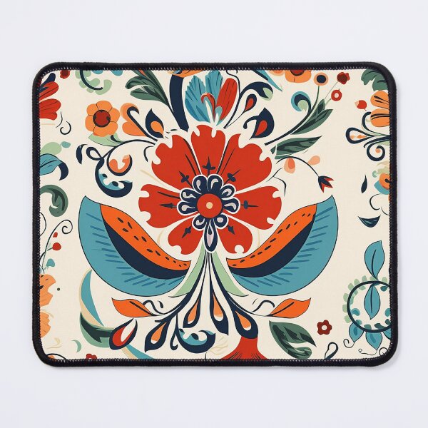 Item preview, Hungarian Folktale inspired floral motifs, in red and blue hues designed and sold by EmeraldeaArt.