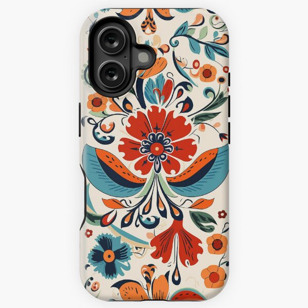 Item preview, Hungarian Folktale inspired floral motifs, in red and blue hues designed and sold by EmeraldeaArt.