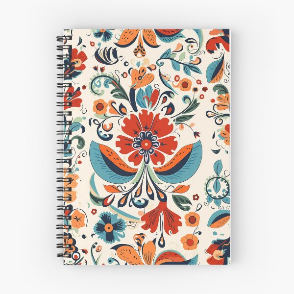 Item preview, Hungarian Folktale inspired floral motifs, in red and blue hues designed and sold by EmeraldeaArt.