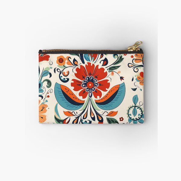 Item preview, Hungarian Folktale inspired floral motifs, in red and blue hues designed and sold by EmeraldeaArt.