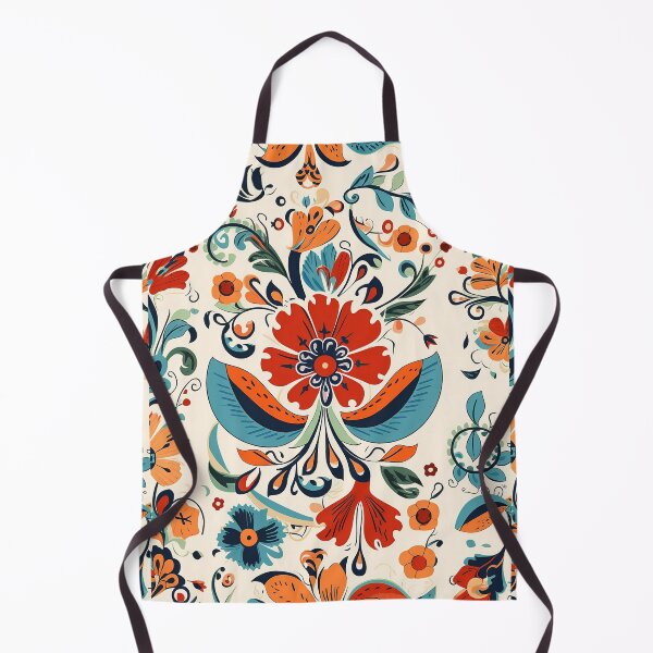 Item preview, Hungarian Folktale inspired floral motifs, in red and blue hues designed and sold by EmeraldeaArt.