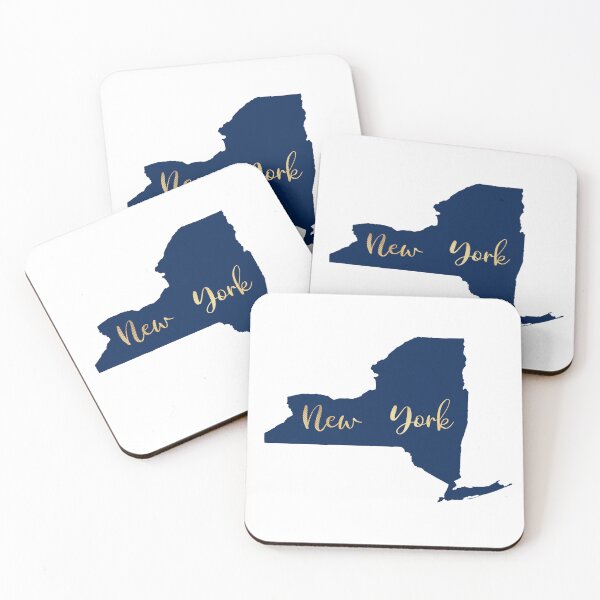 Item preview, New York State Map in Gold letters typography designed and sold by Star58.
