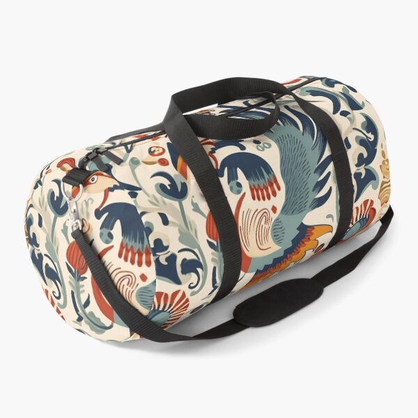 Item preview, Hungarian Folktale inspired floral and bird motifs, in red, orange and blue hues designed and sold by EmeraldeaArt.