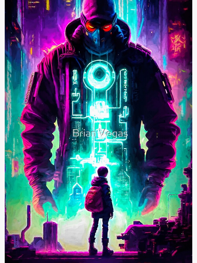 Thumbnail 3 of 3, Photographic Print, Future Tokyo Neo Cyberpunk Hacker by Brian Vegas designed and sold by Brian Vegas.
