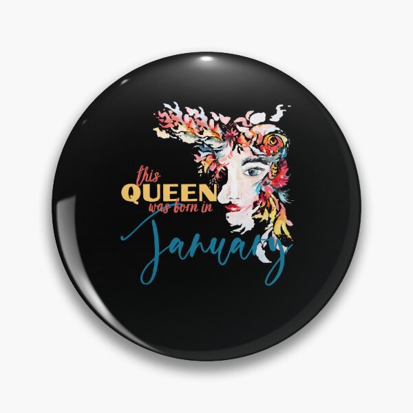 Item preview, This Queen Was Born in January Floral Watercolor  designed and sold by DPlumDesign.