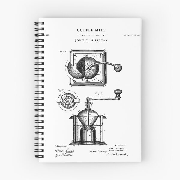 Item preview, Coffee Mill Patent Drawing Blueprint designed and sold by Vintago.