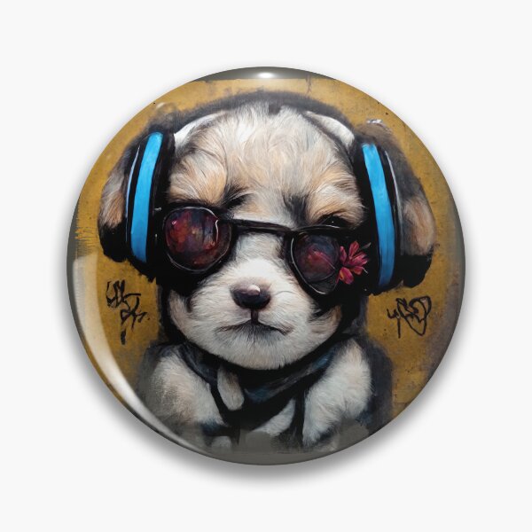 Artikelvorschau, Graffitti Street Art Urban Puppy mit Sonnenbrille und Kopfhörer entworfen und verkauft von ArtificialEye.