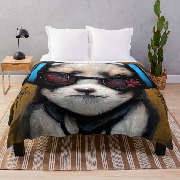 Item preview, Graffitti Street Art Urban Puppy with Sunglasses and Headphones designed and sold by ArtificialEye.