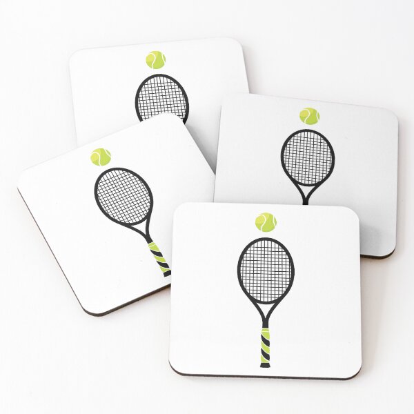 Item preview, Black Tennis rackets and green tennis balls designed and sold by EvieWoj.