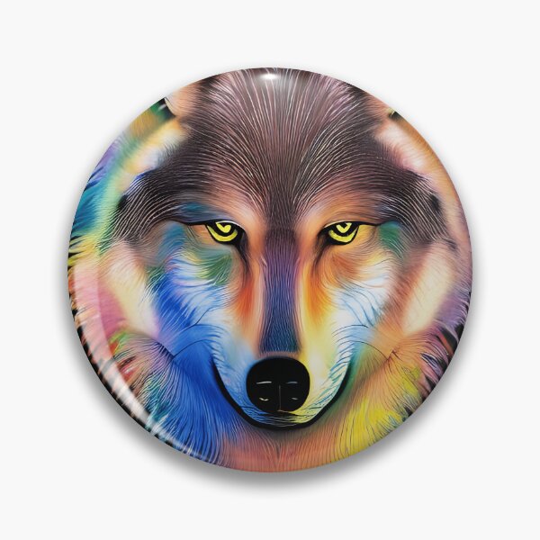 Item preview, Psychedelic Wolf Portrait - Neon Colors Digital Art Painting designed and sold by artezen.
