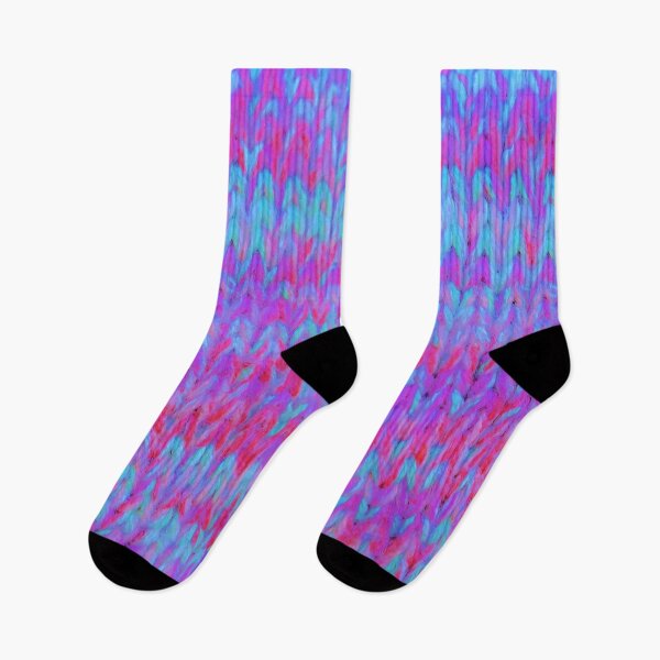 Item preview, Colourful Turquoise Purple Pink Knit - photo designed and sold by Kim Arnott.