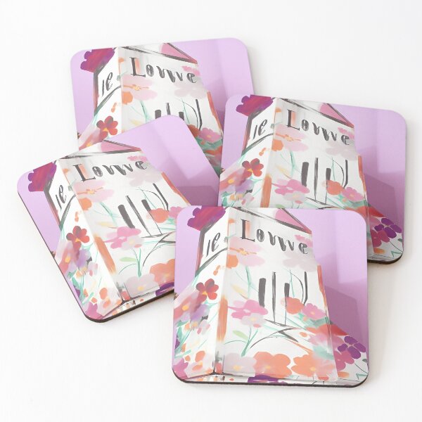 Item preview, House of Lovvve in a Botanical Flowers of Orange Violet Pink and Lavender on a Dusty Pink Background designed and sold by deniselynnimage.