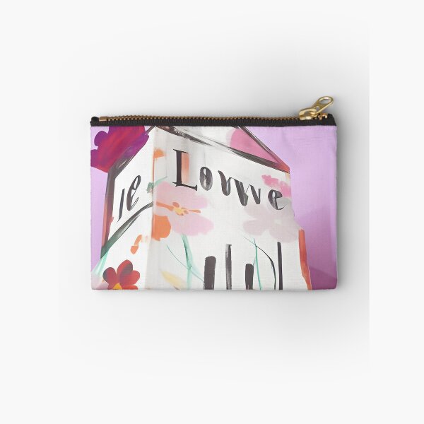 Item preview, House of Lovvve in a Botanical Flowers of Orange Violet Pink and Lavender on a Dusty Pink Background designed and sold by deniselynnimage.