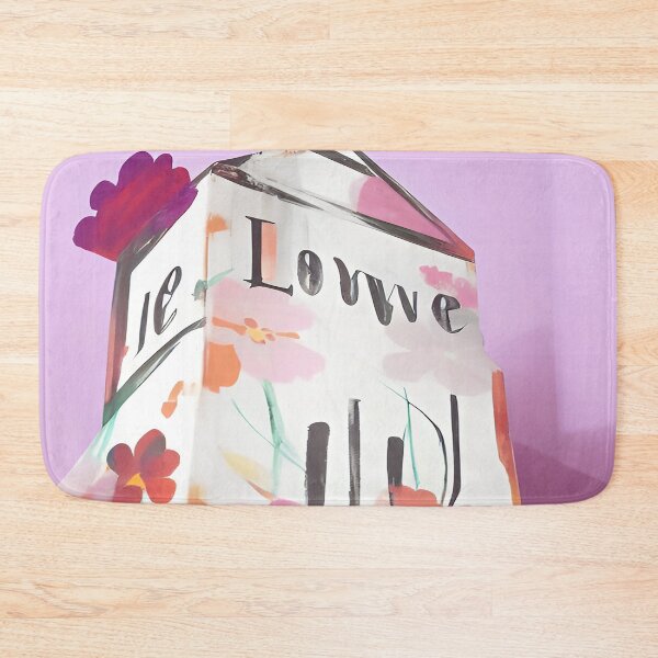 Item preview, House of Lovvve in a Botanical Flowers of Orange Violet Pink and Lavender on a Dusty Pink Background designed and sold by deniselynnimage.