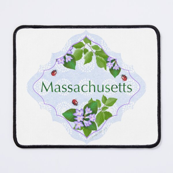 Item preview, Massachusetts State Pride| Massachusetts State Flower Mayflower Ladybug American Elm Tree | US State Collection State Icon Illustration  designed and sold by JourneyHomeMade.