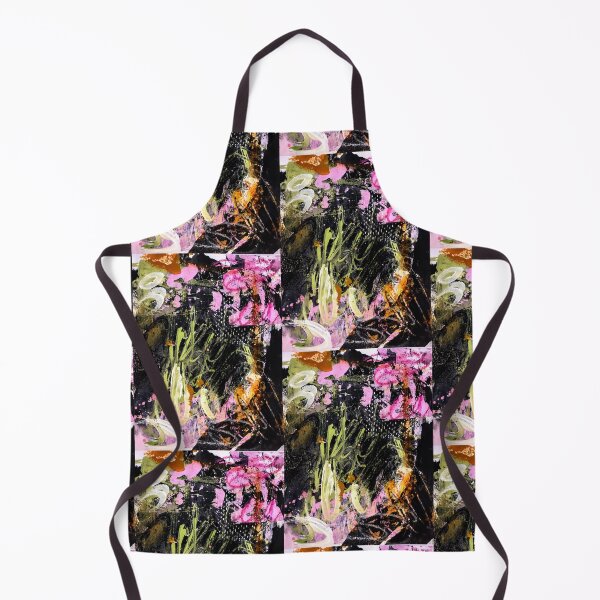 Item preview, Black pink green abstract floral painting designed and sold by Grey Robinson.
