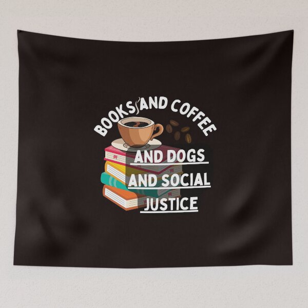 Item preview, books and coffee and dogs and social justice Classic T-shirt  designed and sold by todoAwesome.