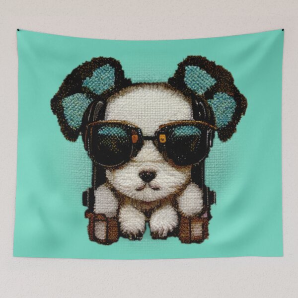 Item preview, Cross stitch puppy dog designed and sold by ArtificialEye.
